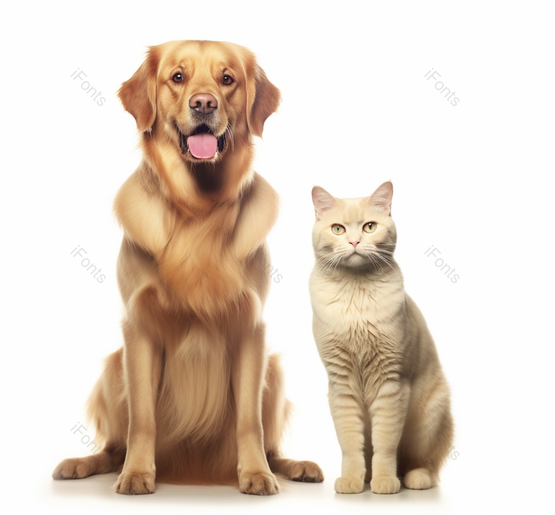 白色背景猫狗特写镜头拍摄,高清,摄影图,摄影图片,图片大全,摄影图免费下载